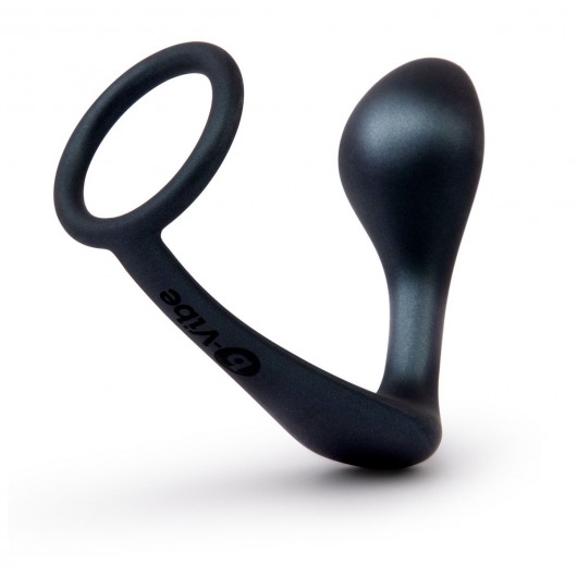 Черное эрекционное кольцо со стимулятором простаты Ringer Cock Ring   Plug - b-Vibe - в Домодедово купить с доставкой