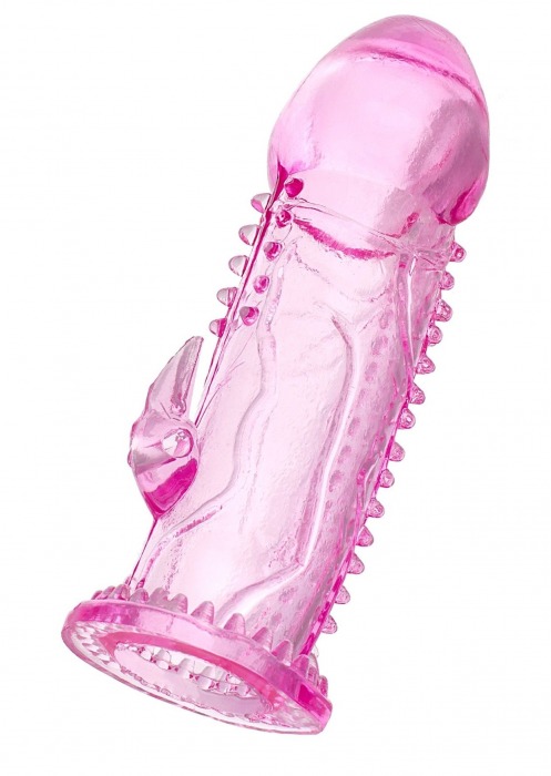Розовая насадка на пенис с шипиками и коготком - 13,5 см. - A-toys - в Домодедово купить с доставкой