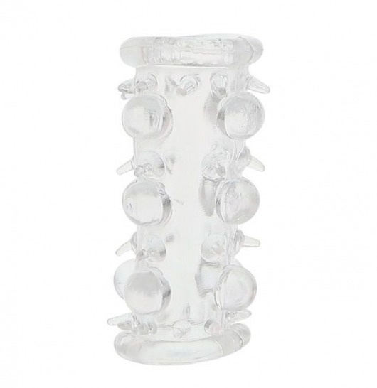 Прозрачная насадка на пенис с шипами и бугорками JELLY JOY LUST CLUSTER CLEAR - Dream Toys - в Домодедово купить с доставкой