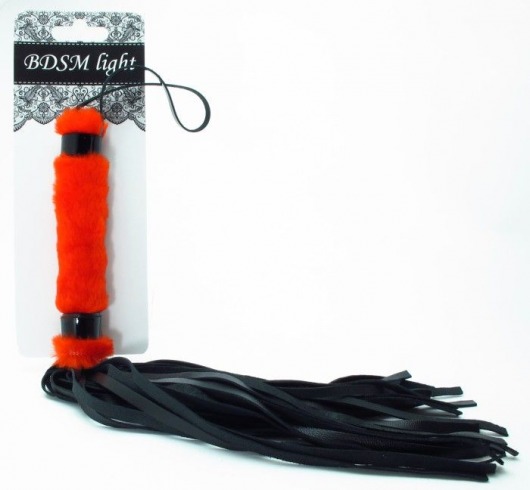 Нежная плеть с красным мехом BDSM Light - 43 см. - БДСМ Арсенал - купить с доставкой в Домодедово