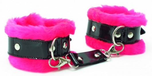 Розовые наручники с мехом BDSM Light - БДСМ Арсенал - купить с доставкой в Домодедово