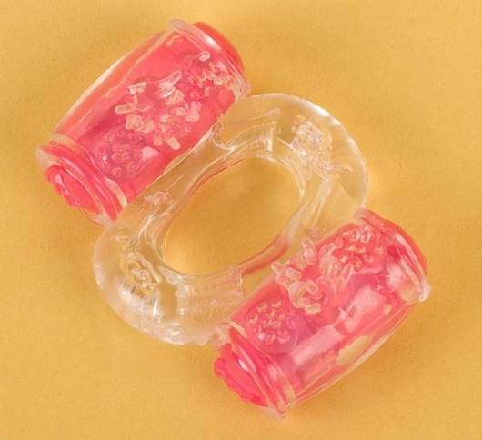 Прозрачное виброкольцо с двумя вибропульками - Toyfa Basic - в Домодедово купить с доставкой