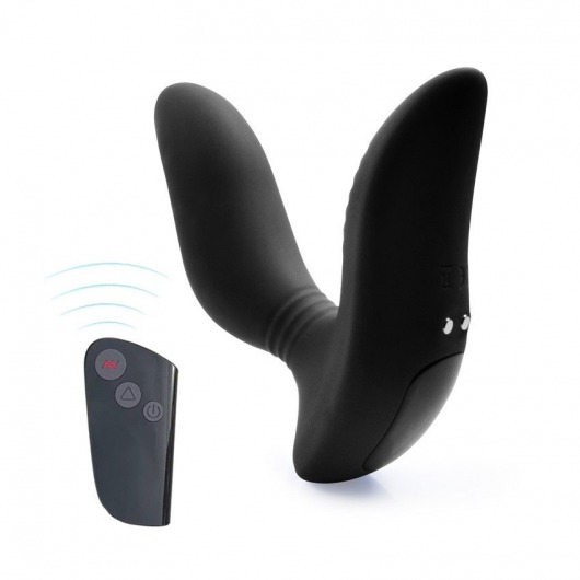 Черный вибромассажер простаты 3,5’’ Remote Control Curve P-spot Massager - 12 см. - Erokay - в Домодедово купить с доставкой