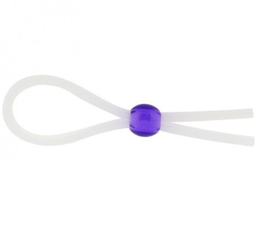 Прозрачное лассо с фиолетовой бусиной SILICONE COCK RING WITH BEAD LAVENDER - NMC - в Домодедово купить с доставкой