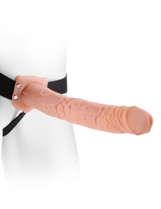 Фаллопротез телесного цвета Hollow Strap-On - 29 см. - Pipedream - купить с доставкой в Домодедово
