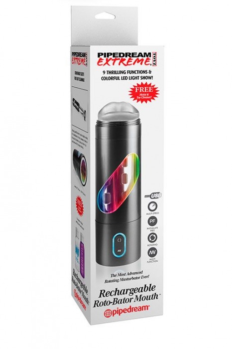 Перезаряжаемый мастурбатор-ротик Extreme Toyz Rechargeable Roto-Bator Mouth - Pipedream - в Домодедово купить с доставкой