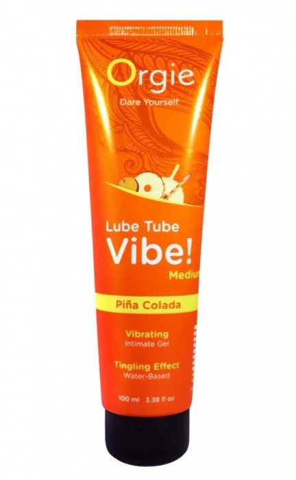 Гель с эффектом вибрации Lube Tube Vibe Medium Pina Colada - 100 мл. - ORGIE - купить с доставкой в Домодедово