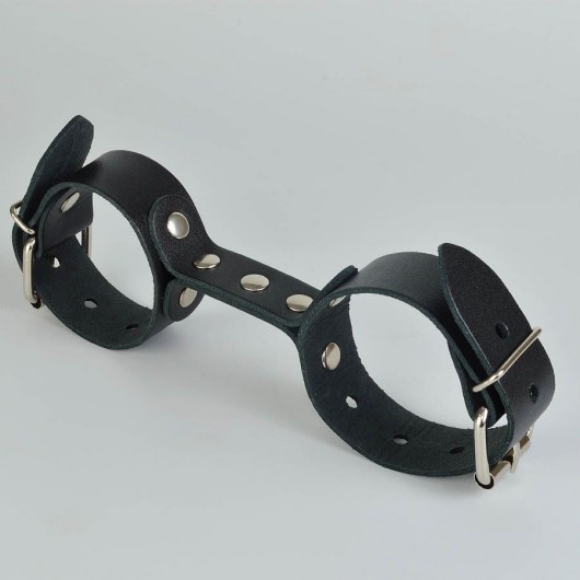 Черные кожаные наручники-фиксатор - Sitabella - купить с доставкой в Домодедово