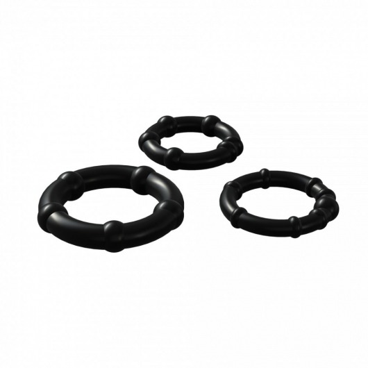Набор из 3 черных эрекционных колец Babooom Ring Set - Adrien Lastic - в Домодедово купить с доставкой
