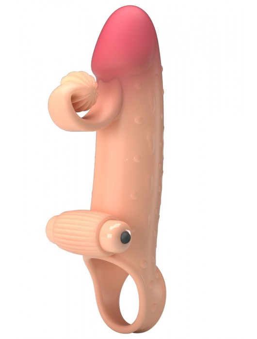Телесная вибронасадка на пенис с подхватом мошонки - 20 см. - Baile - в Домодедово купить с доставкой