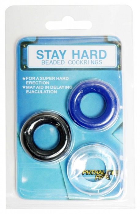 Набор из 3 эрекционных колец без рельефа - Boys of Toys - в Домодедово купить с доставкой