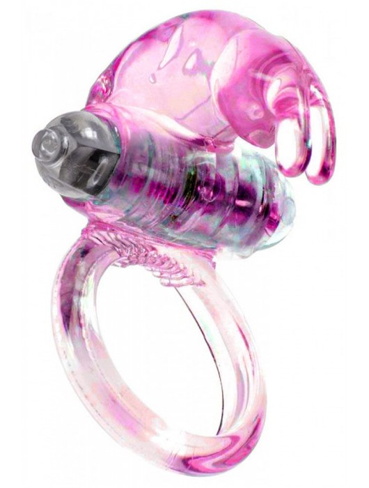 Розовое эрекционное виброкольцо с клиторальным зайчиком - Boys of Toys - в Домодедово купить с доставкой