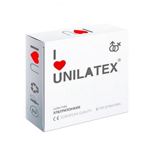 Ультратонкие презервативы Unilatex Ultra Thin - 3 шт. - Unilatex - купить с доставкой в Домодедово