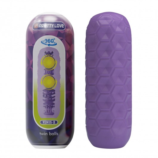 Фиолетовый мастурбатор Venus-X Twin balls - Baile - в Домодедово купить с доставкой