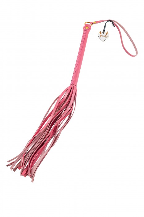 Розовая кожаная плеть - 50 см. - Pecado - купить с доставкой в Домодедово