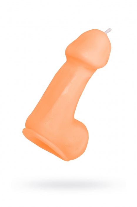 Оранжевая свеча в форме пениса - 47 гр. - Pecado - купить с доставкой в Домодедово