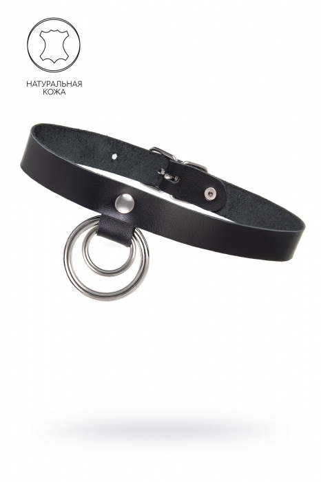 Черный чокер-ошейник с кольцом в кольце - Pecado - купить с доставкой в Домодедово