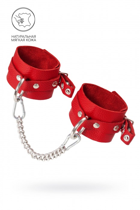 Красные мягкие кожаные оковы с люверсами - Pecado - купить с доставкой в Домодедово