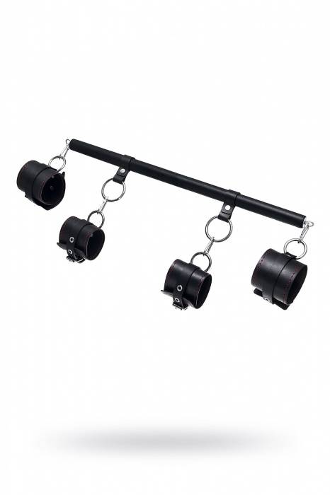 Черная распорка с 4 манжетами для рук и ног - Pecado - купить с доставкой в Домодедово