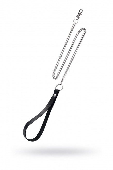 Поводок с ручкой из черной натуральной кожи и карабином для ошейника - Pecado - купить с доставкой в Домодедово