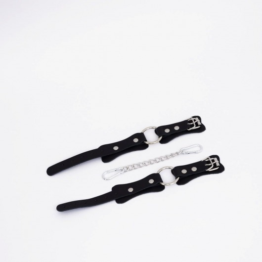 Черные кожаные оковы с кольцом - Crazy Handmade - купить с доставкой в Домодедово