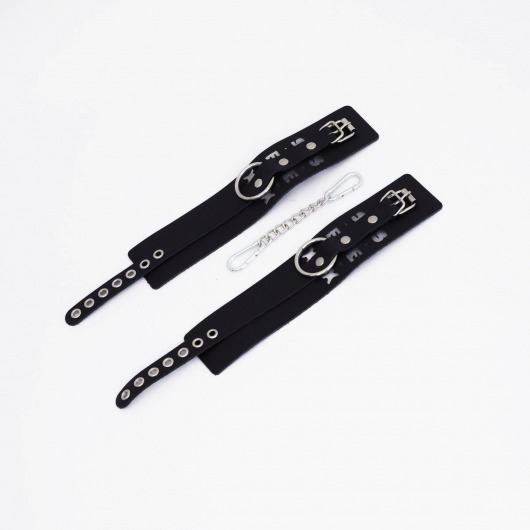 Черные кожаные оковы Sex - Crazy Handmade - купить с доставкой в Домодедово