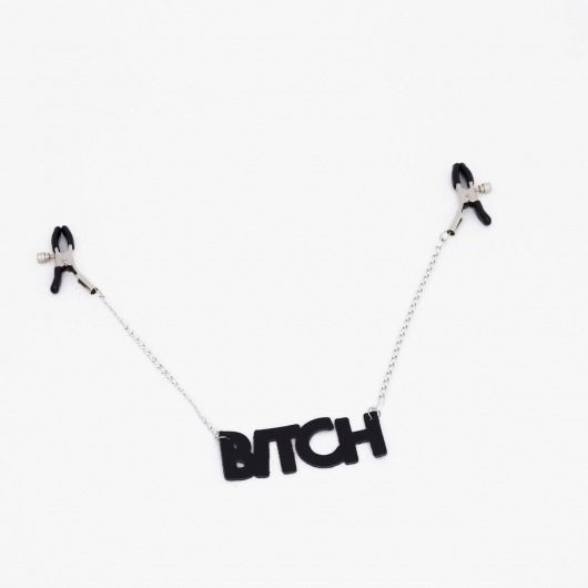 Зажимы на соски с кожаной подвеской Bitch - Crazy Handmade - купить с доставкой в Домодедово