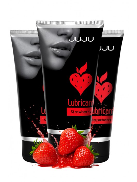 Набор из 3 съедобных лубрикантов JUJU со вкусом клубники - JuJu - купить с доставкой в Домодедово