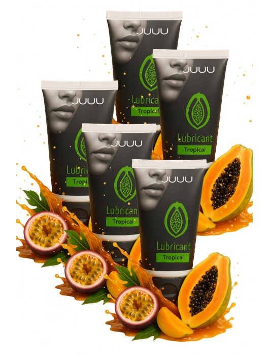 Набор из 5 съедобных лубрикантов JUJU со вкусом тропических фруктов - JuJu - купить с доставкой в Домодедово