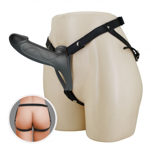 Черный полый мужской страпон London - 16,8 см. - Baile - купить с доставкой в Домодедово