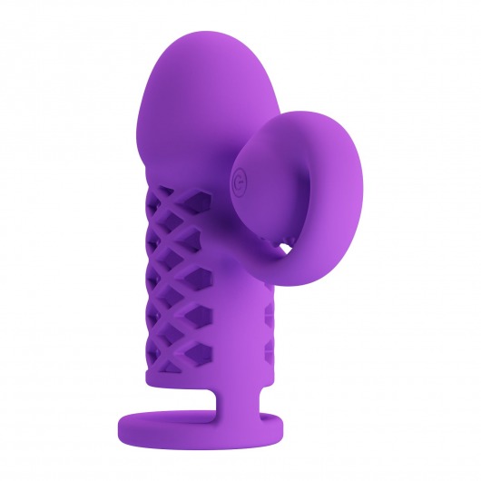 Фиолетовая вибронасадка с клиторальным отростком Harden - Baile - в Домодедово купить с доставкой