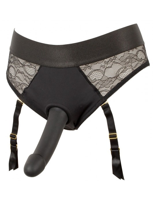 Черный женский страпон Strap-on Set: трусики и насадка - Orion - купить с доставкой в Домодедово