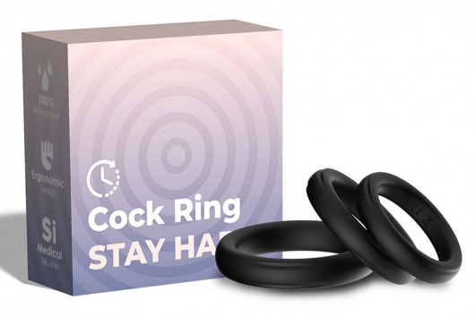 Набор из 3 черных эрекционных колец Stay Hard - Boys of Toys - в Домодедово купить с доставкой