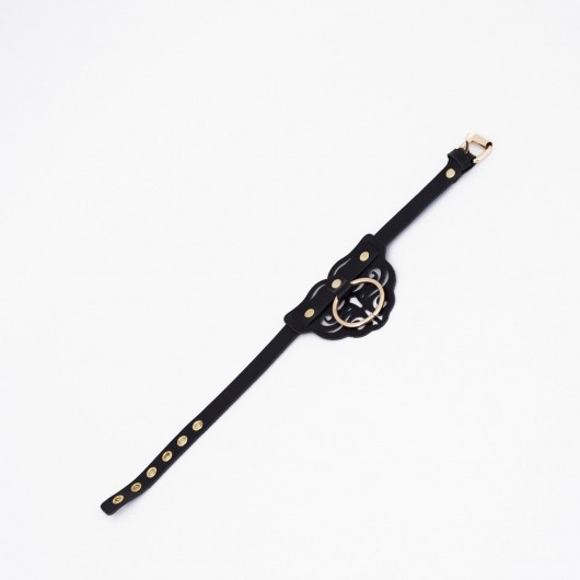 Черный чокер с клепками и золотистой фурнитурой - Crazy Handmade - купить с доставкой в Домодедово