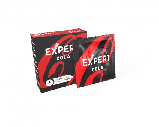 Презервативы с ароматом колы Expert Cola - 3 шт. - Expert - купить с доставкой в Домодедово