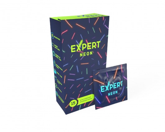 Светящиеся в темноте презервативы Expert Neon - 15 шт. - Expert - купить с доставкой в Домодедово