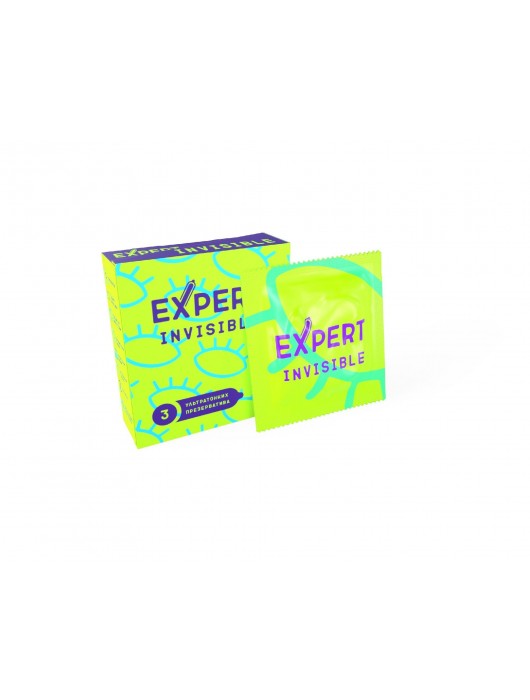 Ультратонкие презервативы Expert Invisible - 3 шт. - Expert - купить с доставкой в Домодедово