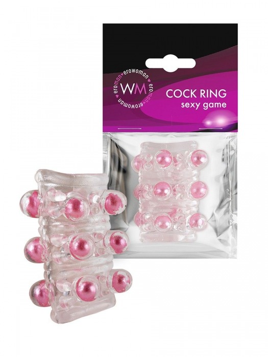 Прозрачная сквозная насадка на пенис с цветными шариками - Erowoman-Eroman - в Домодедово купить с доставкой