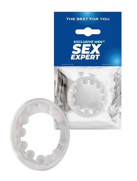 Эрекционное кольцо со стимулирующими шариками на поверхности - Sex Expert - в Домодедово купить с доставкой