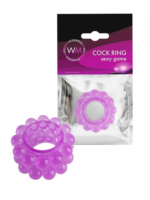 Лиловое эрекционное кольцо с 2 рядами стимулирующих шариков - Erowoman-Eroman - в Домодедово купить с доставкой