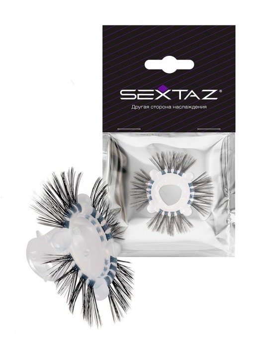 Эластичное эрекционное кольцо с черными «ресничками» - Sextaz - в Домодедово купить с доставкой