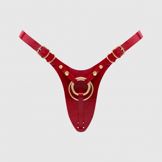 Красный пояс для фиксации насадок Strap-On-Me Leatherette Harness Fabulous - Strap-on-me - купить с доставкой в Домодедово