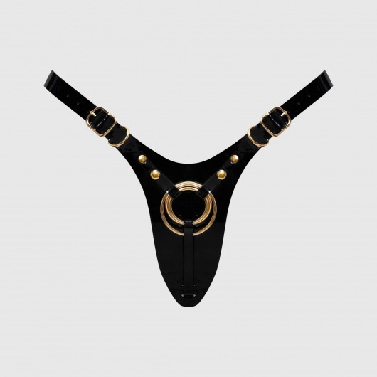 Черный пояс для фиксации насадок Strap-On-Me Leatherette Harness Fabulous - Strap-on-me - купить с доставкой в Домодедово