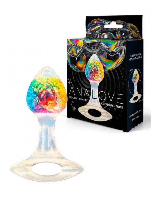 Яркая анальная пробка с ручкой - 8,5 см. - AnaLove
