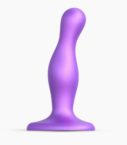 Фиолетовая насадка Strap-On-Me Dildo Plug Curvy size S - Strap-on-me - купить с доставкой в Домодедово
