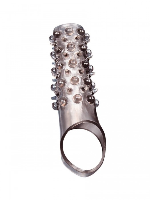 Дымчатая насадка на пенис с шипами и выпуклостями - 12 см. - Sex Expert - в Домодедово купить с доставкой