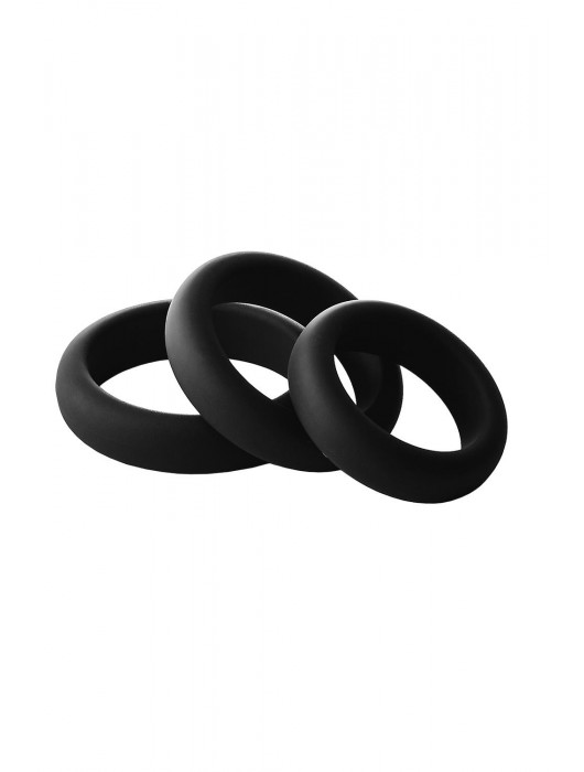Набор из 3 черных эрекционных колец Smooth Silicone Cockring Pack - Dream Toys - в Домодедово купить с доставкой