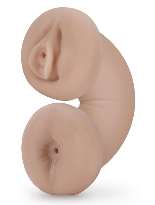 Телесный люминесцентный двусторонний мастурбатор Tasha - Blush Novelties - в Домодедово купить с доставкой