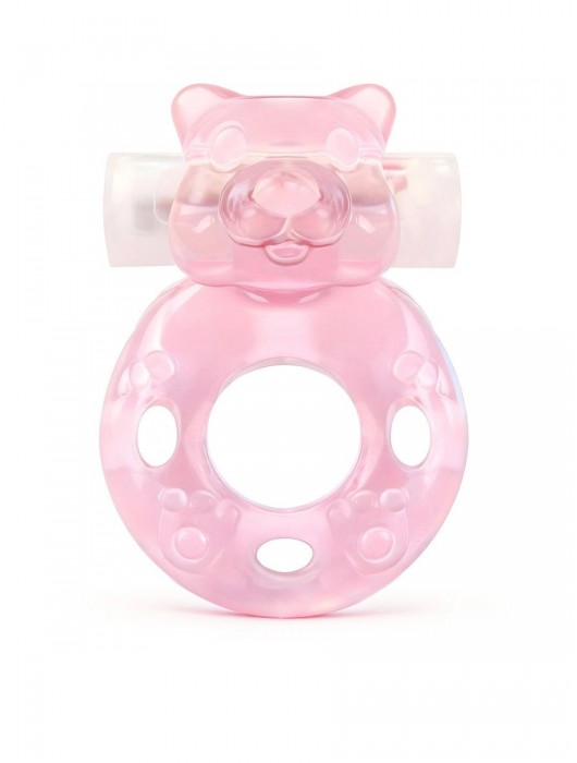 Розовое эрекционное виброкольцо в форме мишки - 1137 - в Домодедово купить с доставкой