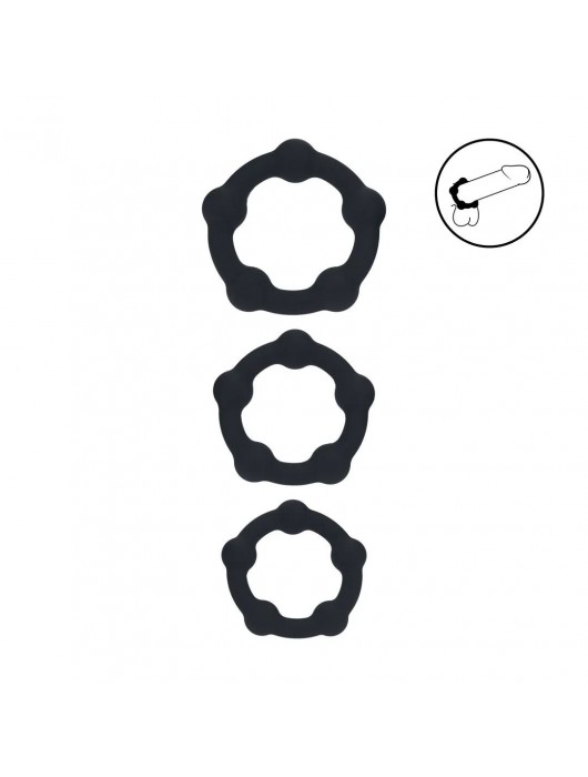Набор из 3 эрекционных колец Beaded Silicone Cockring Set - Shots Media BV - в Домодедово купить с доставкой